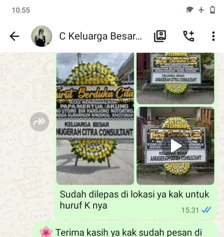 Pengiriman Papan Bunga Duka Kramat Pela